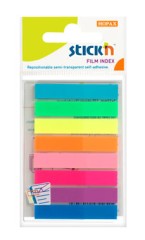 Закладки самокл. индексы пластиковые Stick`n 21401 8x45мм 8цв.в упак. 20лист европодвес