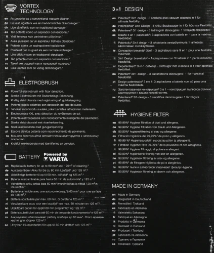 Пылесос ручной Miele Triflex HX1 220Вт черный