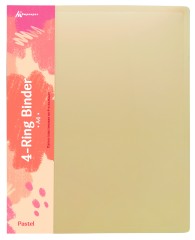 Папка панорама на 4-х кольцах Бюрократ Pastel PAST0740/4RYEL A4 пластик 0.7мм кор.40мм торц.карм с бум. встав желтый