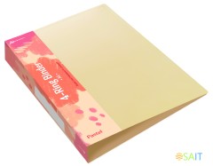 Папка панорама на 4-х кольцах Бюрократ Pastel PAST0740/4RYEL A4 пластик 0.7мм кор.40мм торц.карм с бум. встав желтый