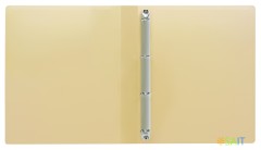 Папка панорама на 4-х кольцах Бюрократ Pastel PAST0740/4RYEL A4 пластик 0.7мм кор.40мм торц.карм с бум. встав желтый