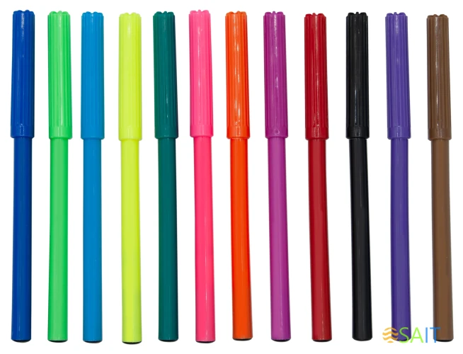 Фломастеры Silwerhof Веселые друзья 7.5мм 125мм круг. Вентилируемый 12цв. пакет с европодвесом