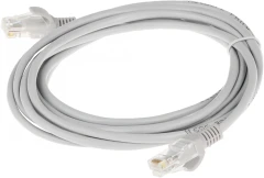 Патч-корд Premier 5-970 3.0 1Гбит/с UTP 4 пары cat.5E CCA molded 3м серый RJ-45 (m)-RJ-45 (m)