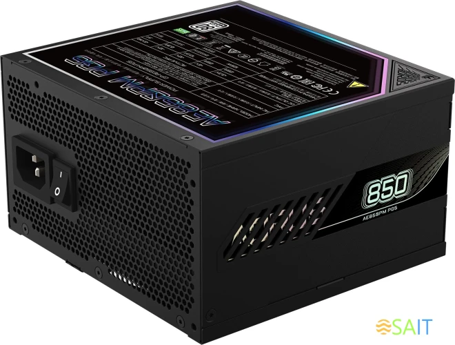 Блок питания Gigabyte ATX 850W Aorus Elite GP-AE850PM PG5 Gen.5 80+ platinum (20+4pin) APFC 120mm fan 8xSATA Cab Manag RTL