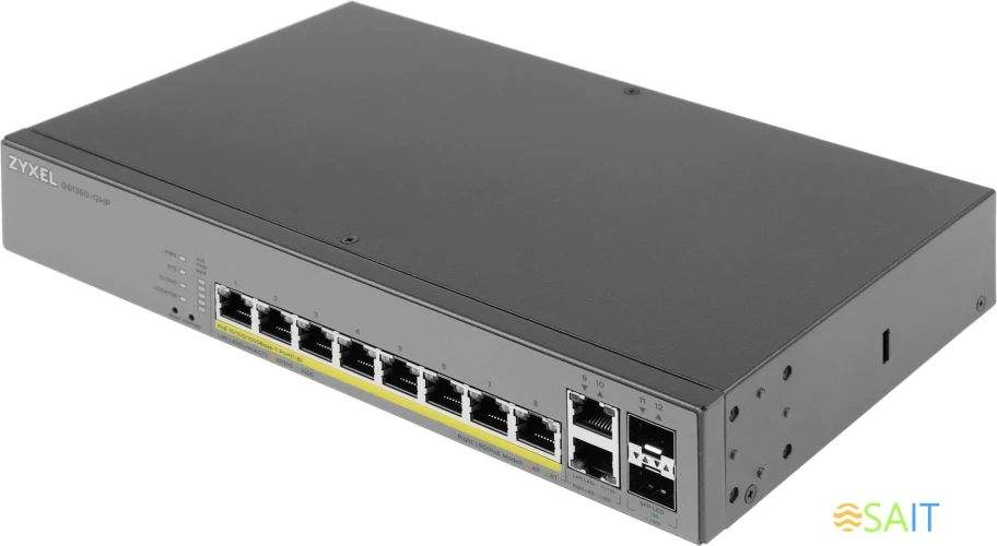 Коммутатор Zyxel GS1350-12HP-EU0101F (L2) 10x1Гбит/с 2SFP 8PoE+ 130W управляемый