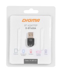 Адаптер USB Digma D-BT400A BT4.0+EDR class 1.5 20м черный