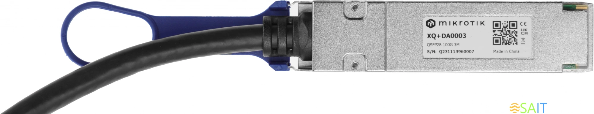 Кабель DAC MikroTik XQ+DA0003 100Гбит/с пассив. 3м черный QSFP28-QSFP28