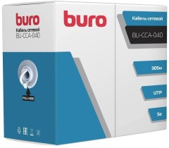 Кабель сетевой Buro BU-CCA-040 UTP 4 пары cat.5E solid 0.40мм CCA 305м серый