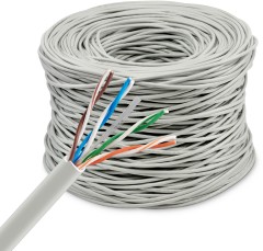 Кабель сетевой Buro BU-CCA-040 UTP 4 пары cat.5E solid 0.40мм CCA 305м серый