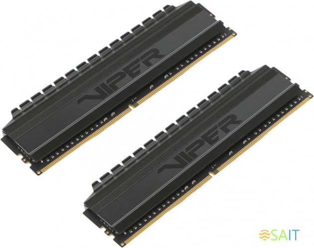 Память DDR4 2x32Gb 3200MHz Patriot PVB464G320C6K Viper 4 Blackout RTL Gaming PC4-25600 CL16 DIMM 288-pin 1.35В kit с радиатором Ret