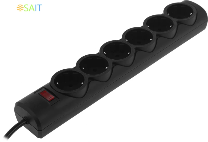 Сетевой фильтр Defender DFS 153 3м (6 розеток) черный (коробка)