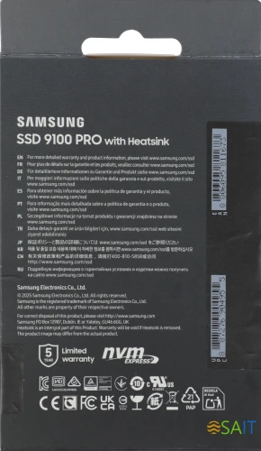 Накопитель SSD Samsung PCIe 5.0 x4 1TB MZ-VAP1T0CW 9100 Pro M.2 2280