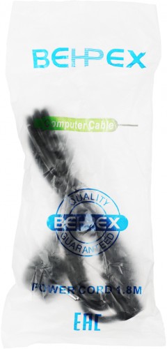 Кабель IEC C13 Евровилка 1.8м черный