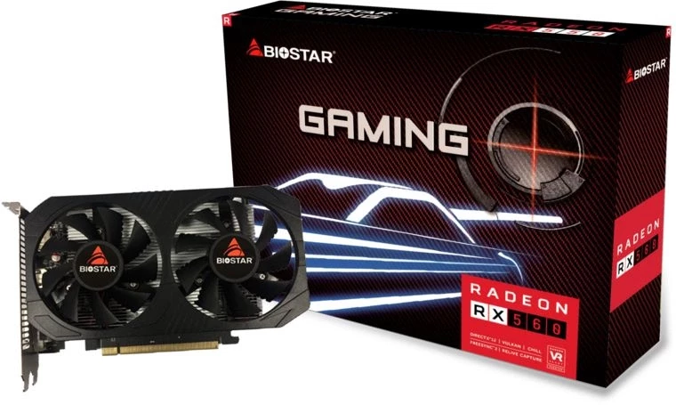 Видеокарта Biostar PCI-E 3.0 VA5615RF41 AMD Radeon RX 560 4Gb 128bit GDDR5 1175/6000 DVIx1 HDMIx1 DPx1 HDCP Ret