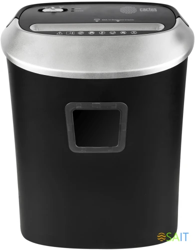 Шредер Cactus CS-SH-P6 черный/серый (секр.P-4) фрагменты 10лист. 21лтр. скрепки скобы пл.карты