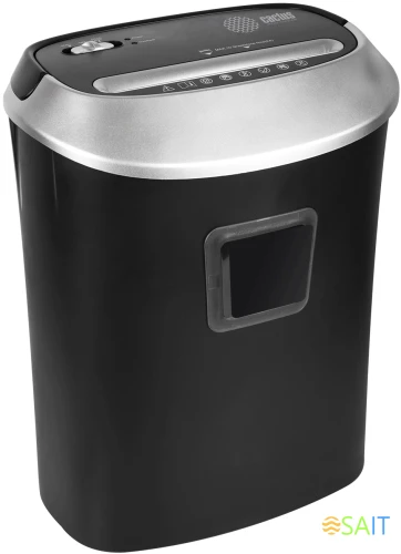 Шредер Cactus CS-SH-P6 черный/серый (секр.P-4) фрагменты 10лист. 21лтр. скрепки скобы пл.карты