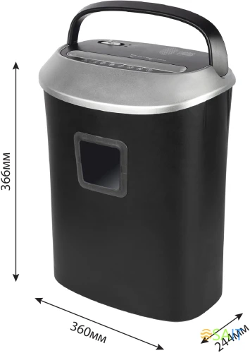 Шредер Cactus CS-SH-P6 черный/серый (секр.P-4) фрагменты 10лист. 21лтр. скрепки скобы пл.карты