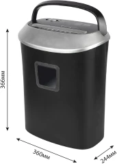 Шредер Cactus CS-SH-P6 черный/серый (секр.P-4) фрагменты 10лист. 21лтр. скрепки скобы пл.карты