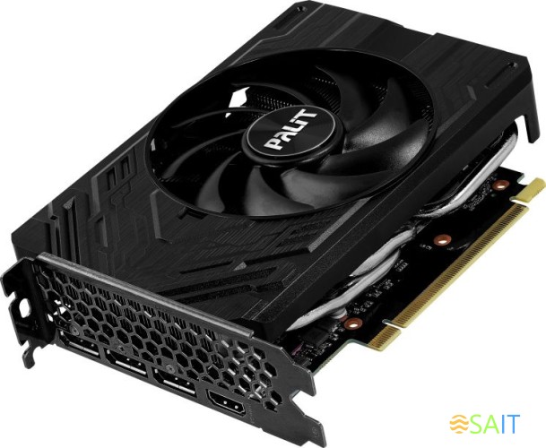 Видеокарта Palit PCI-E 4.0 PA-RTX4060TI STORMX OC NVIDIA GeForce RTX 4060TI 8Gb 128bit GDDR6 2310/18000 HDMIx1 DPx3 HDCP Ret