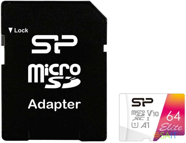 Флеш карта microSDXC 64GB Silicon Power SP064GBSTXBV1V20SP Elite + adapter