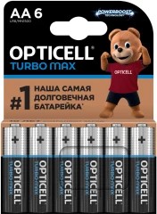 Батарея Opticell Turbo MAX LR6 AA (6шт) блистер