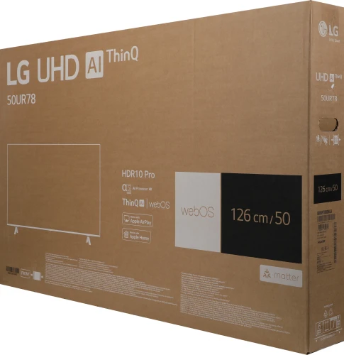 Телевизор LED LG 50" 50UR78006LK.ARUB черный 4K Ultra HD 50Hz DVB-T DVB-T2 DVB-C DVB-S DVB-S2 USB WiFi Smart TV