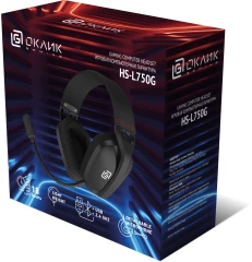 Наушники с микрофоном Оклик HS-L750G черный 1.5м накладные BT/Radio/3.5mm оголовье (2007557)
