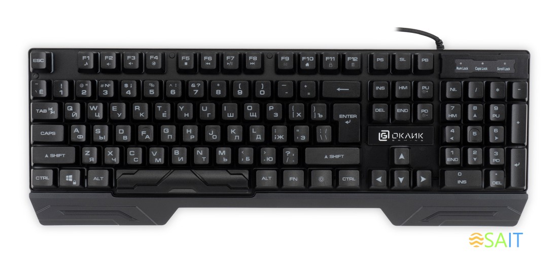 Клавиатура Оклик 709G черный USB for gamer LED (1788144)