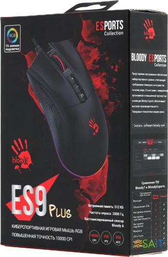 Мышь A4Tech Bloody ES9 Plus черный оптическая 10000dpi USB 7but