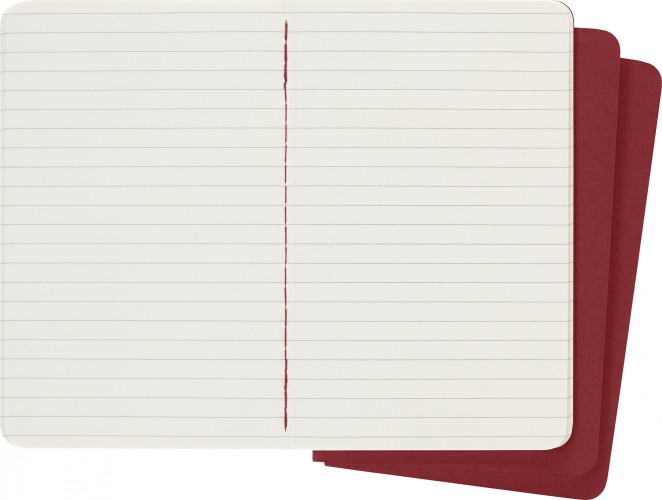 Блокнот Moleskine CAHIER JOURNAL CH111 Pocket 90x140мм обложка картон 64стр. линейка клюквенный (3шт)