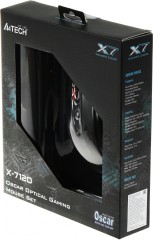 Мышь A4Tech X-7120 черный оптическая 2000dpi USB2.0 7but (X-710BK+X7-200MP)
