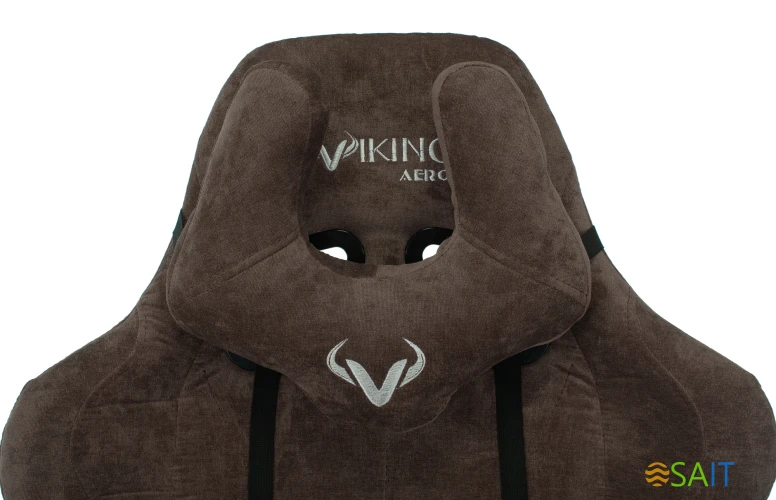 Кресло игровое Zombie VIKING KNIGHT Fabric темно-коричневый Light-10 с подголов. крестов. металл