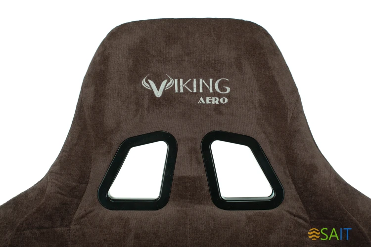 Кресло игровое Zombie VIKING KNIGHT Fabric темно-коричневый Light-10 с подголов. крестов. металл