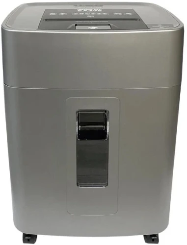 Шредер Office Kit SA375 серый/черный с автоподачей (секр.P-4) фрагменты 375лист. 42лтр. скрепки скобы пл.карты CD