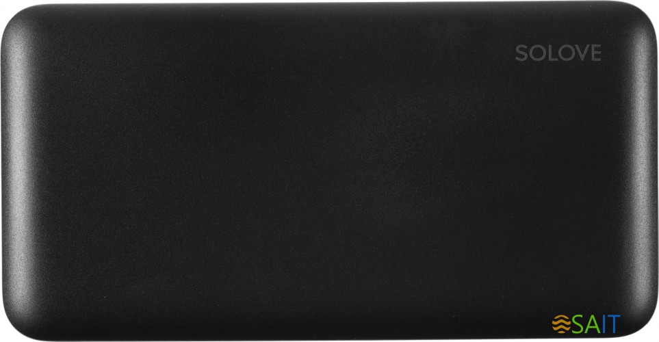 Мобильный аккумулятор Solove 001M+ 10000mAh QC3.0 10.5W 2.1A 2xUSB-A черный (001M+ BLACK RUS)
