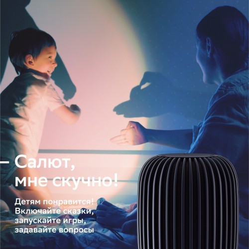 Умная колонка Sber Boom SBDV-00090 Салют черный 40W 1.0 BT/Wi-Fi (SBDV-00090A)