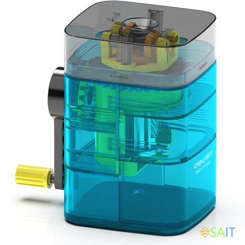 Точилка для карандашей механическая Deli 71162Blue 1 отверстие пластик синий