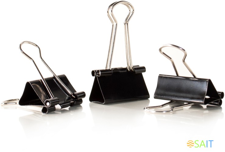 Зажимы Buro сталь 25мм черный (упак.:10шт) пакет