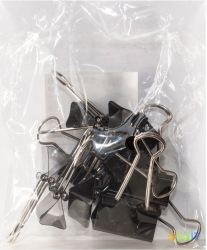 Зажимы Buro сталь 25мм черный (упак.:10шт) пакет