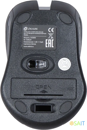 Мышь Оклик 545MW черный/серый оптическая 1600dpi беспров. USB для ноутбука 4but (368629)
