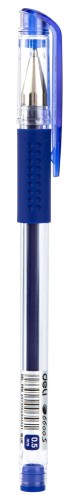 Ручка гелев. Deli Daily E6600SBlue прозрачный d=0.5мм син. черн. резин. манжета