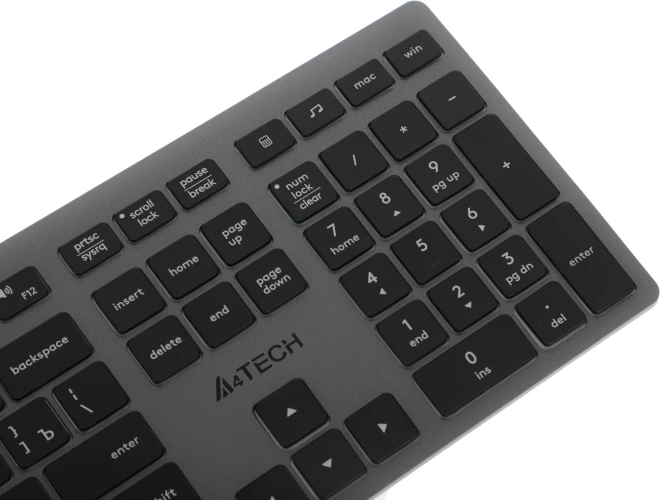 Клавиатура A4Tech Fstyler FX60H серый USB slim LED (FX60H GREY/WHITE)