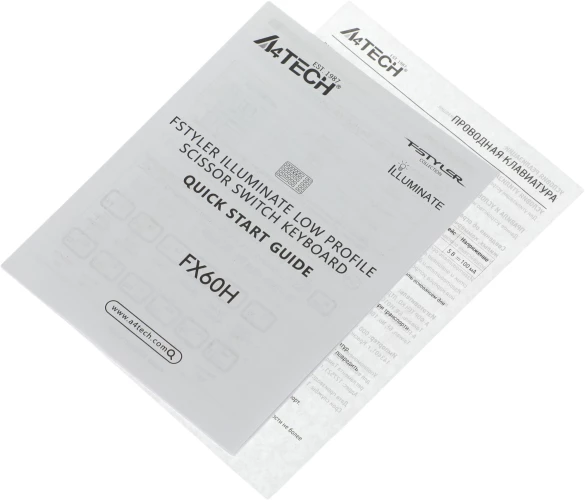 Клавиатура A4Tech Fstyler FX60H серый USB slim LED (FX60H GREY/WHITE)