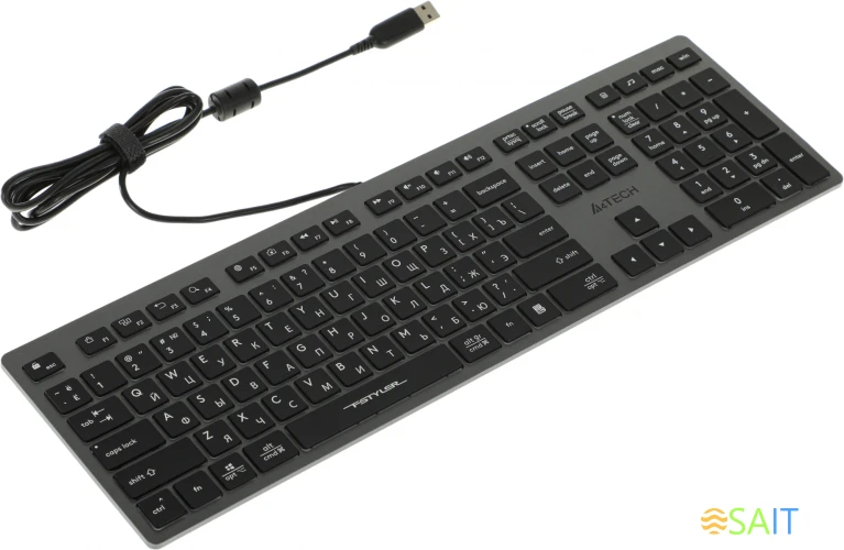 Клавиатура A4Tech Fstyler FX60H серый USB slim LED (FX60H GREY/WHITE)