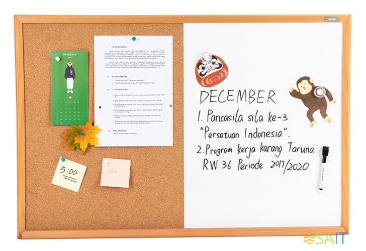 Доска комбинированная Deli 8753 пробка/лак желтый 60x90см деревянная рама