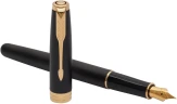 Ручка перьев. Parker Sonnet Core F528 (1931516) Matte Black GT F сталь нержавеющая подар.кор.