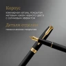 Ручка перьев. Parker Sonnet Core F528 (1931516) Matte Black GT F сталь нержавеющая подар.кор.