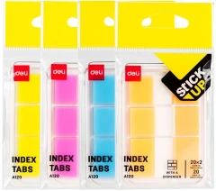 Закладки самокл. пластиковые Deli EA120 1цв.в упак. 60лист ассорти (упак.:3шт)