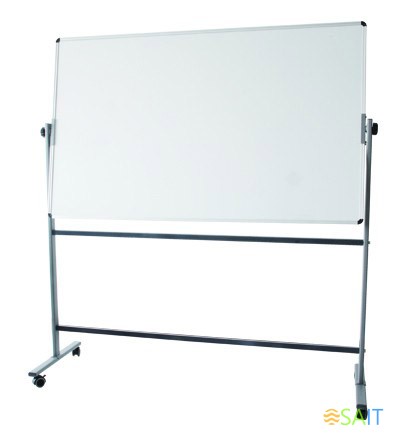 Доска магнитно-маркерная Deli E7882 лак белый 90x120см алюминиевая рама сталь на роликах двухсторонняя