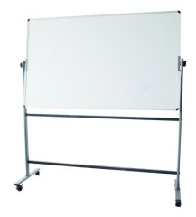 Доска магнитно-маркерная Deli E7882 лак белый 90x120см алюминиевая рама сталь на роликах двухсторонняя